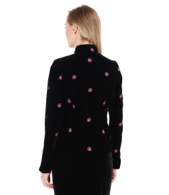 Embroidery velvet jacket