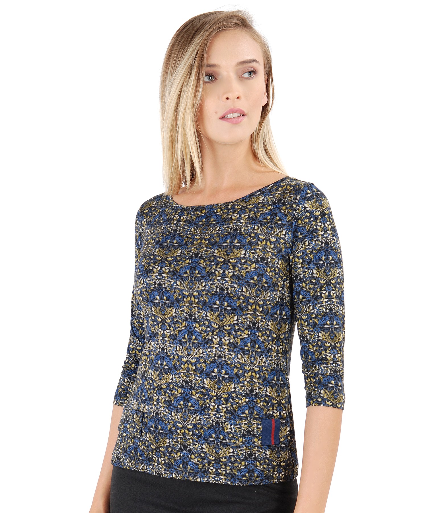 Jersey blouse with floral print print - YOKKO