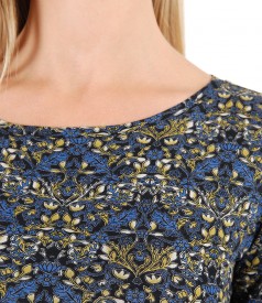 Jersey blouse with floral print