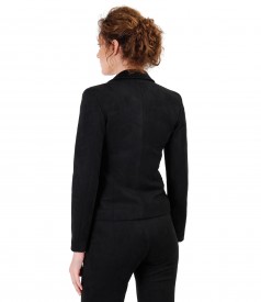 Fabric jacket with velvet look