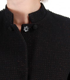 Wool jacket with copper thread
