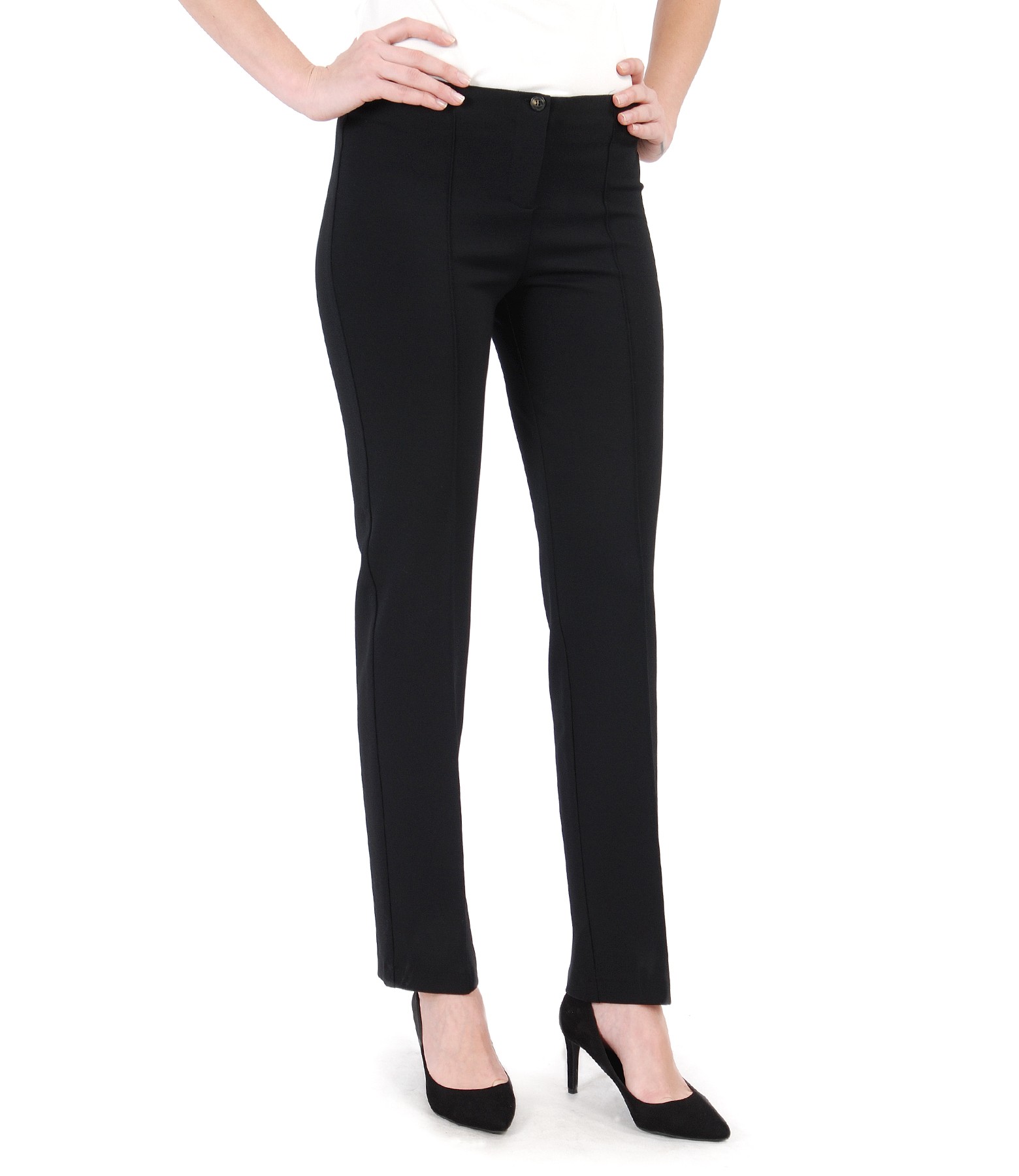 Office pants made of elastic jersey black - YOKKO