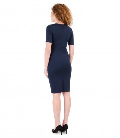 Elastic jersey dress with V decolletage