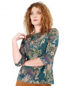 Jersey blouse with floral print