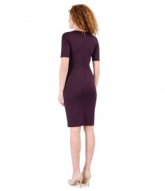 Elastic jersey dress with V decolletage