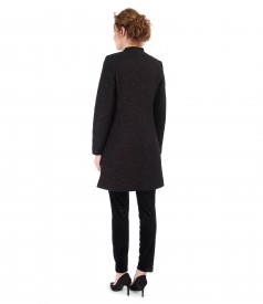 Wool jacket and elastic velvet pants