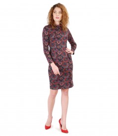 Dress with long sleeves made of elastic jersey
