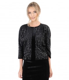 Black velvet with sequins bolero