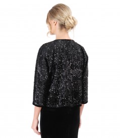 Black velvet with sequins bolero