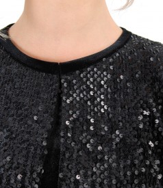 Black velvet with sequins bolero