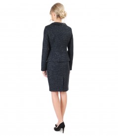 Office woman suit with skirt and cotton loop jacket