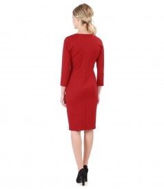 Elastic jersey dress with V decolletage