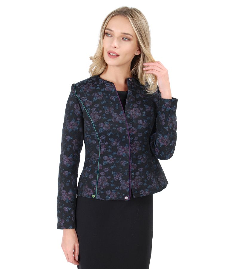 Elegant jacket made of brocade with wool