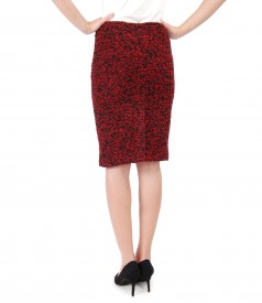 Elegant skirt made of multicolor loops with wool