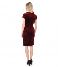 Elastic velvet dress with crystals