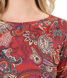 Jersey blouse with floral print