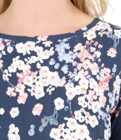 Jersey blouse with floral print