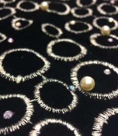 Black velvet bolero with pearls