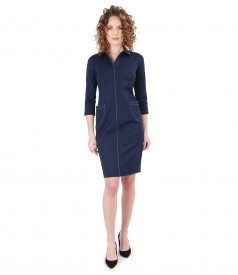 Elastic jersey dress with pockets