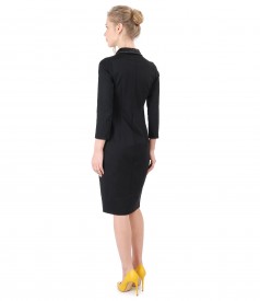 Elastic jersey dress with pockets