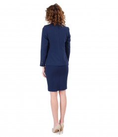 Office woman suit with skirt and elastic fabric jacket