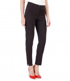 Office pants made of textured fabric with sewn stripe