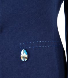 Elastic fabric jacket embellished with crystals