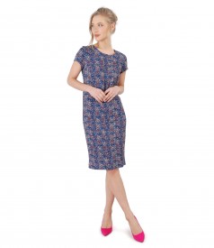 Casual dress made of viscose printed with lace corner