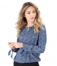 Viscose blouse with long sleeves