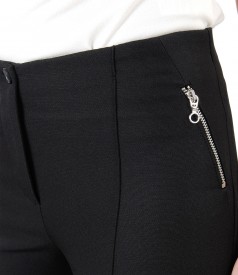 Ankle pants with metallic zippers