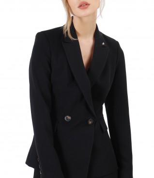 Office fabric jacket embellished with crystals