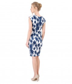 Elastic brocade dress with floral print