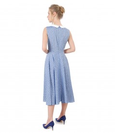 Viscose dress with lace collar