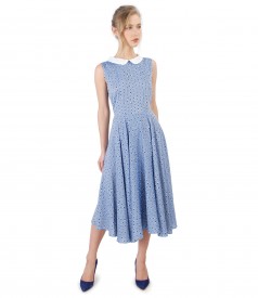 Viscose dress with lace collar