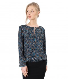 Viscose blouse with long sleeves