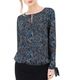 Viscose blouse with long sleeves