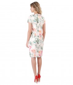 Brocade cotton dress with floral motifs