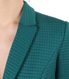 Elastic brocade jacket with geometric motifs
