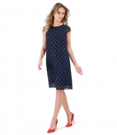 Veil dress with dots print