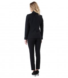 Office women suit with pants and black elastic fabric jacket