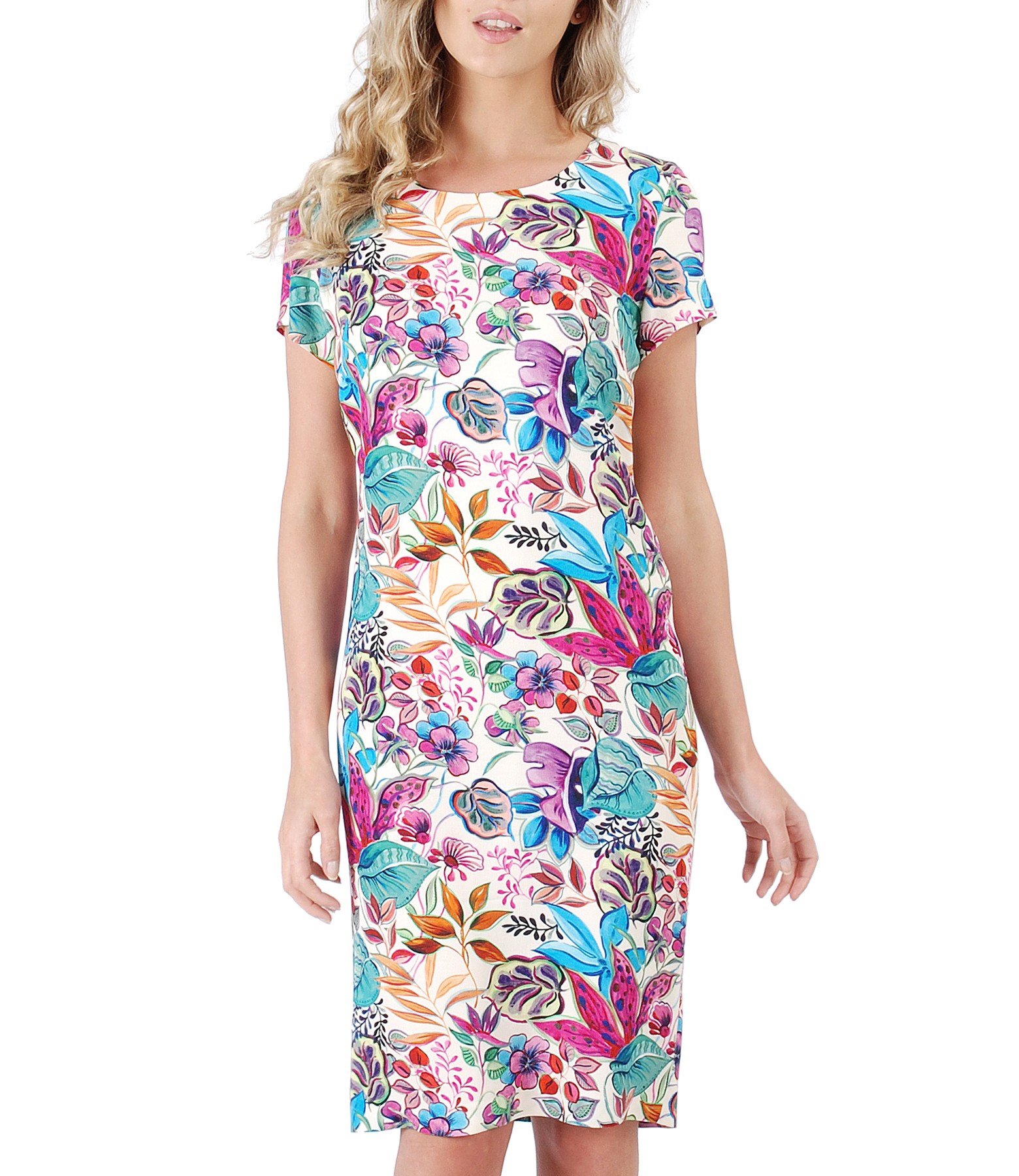Viscose dress with floral print print - YOKKO