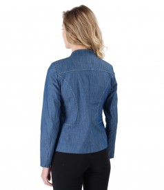 Denim jacket with decorative seam