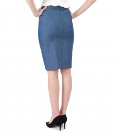 Denim skirt with decorative seam