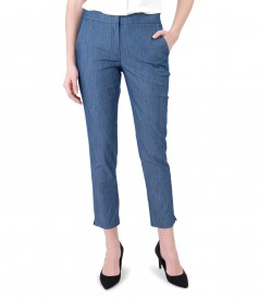 Denim pants with decorative seam