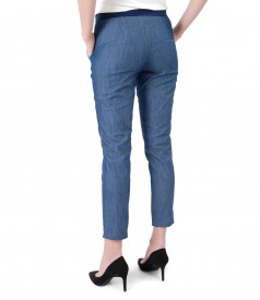 Denim pants with decorative seam
