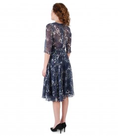 Printed veil elegant dress