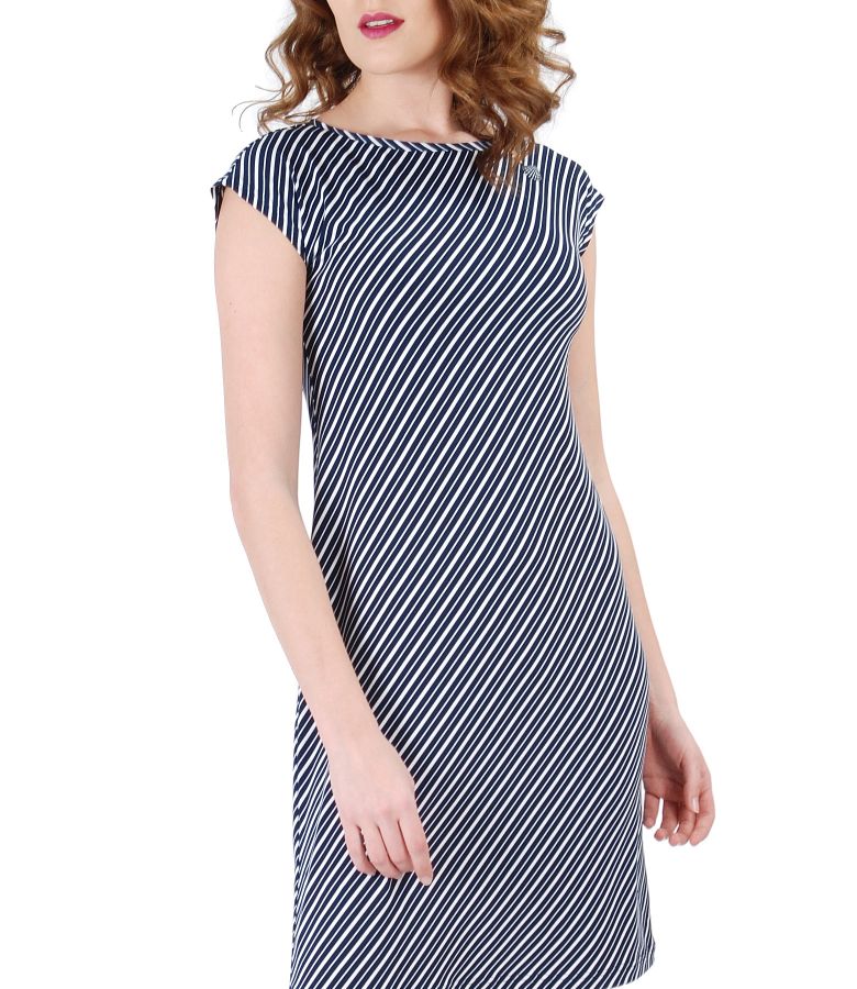 Midi dress with stripes