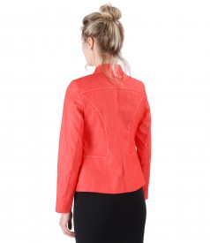 Denim jacket with decorative seam
