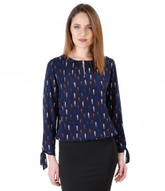 Viscose blouse with long sleeves