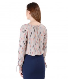 Viscose blouse with long sleeves